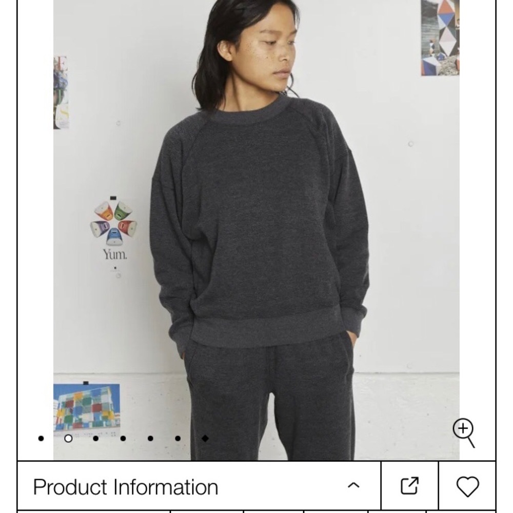 Entireworld. Loop back sweatshirt Charcoal, small